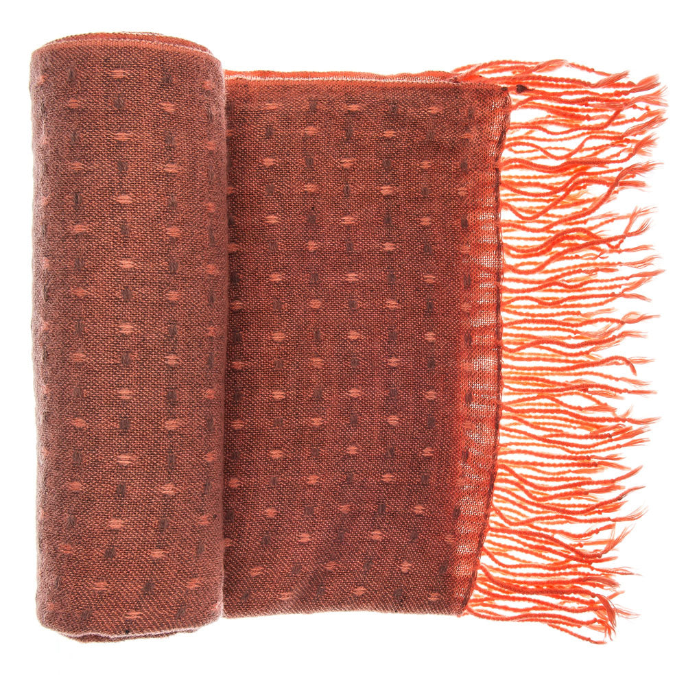 'Toasty' Warm Soft Premium Winter Scarf - Dot Pattern - Coral